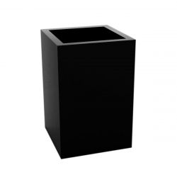 Pot Cubo Haut noir laqué brillant 40x40xH60 cm, simple paroi, Vondom