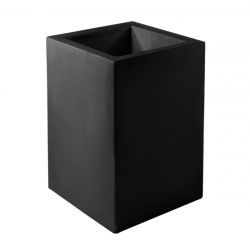 Pot Cube Haut noir mat 50x50xH75 cm, simple paroi, Vondom