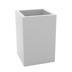 Pot Cube Haut blanc laqué brillant 50x50xH75 cm, simple paroi, Vondom