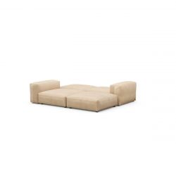 Canapé 4 à 6 places avec accoudoirs, en cuir beige Vetsak, L.241,5 x H.60 x 136,5 cm