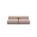 Canapé 2 à 3 places en cuir gris stone Vetsak, L.210 x H.60 x P.115,5 cm