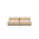 Canapé 2 à 3 places en cuir beige Vetsak, L.210 x H.60 x P.115,5 cm