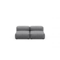 Canapé 2 places en cuir gris foncé Vetsak, L.168 x H.60 x P.115,5 cm