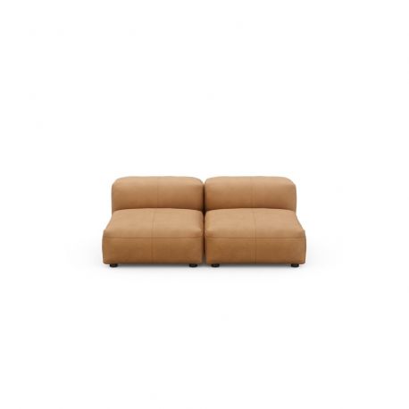 Canapé 2 places en cuir marron Vetsak, L.168 x H.60 x P.115,5 cm