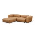 Canapé d'angle en cuir marron Vetsak, L.231 x H.60 x P.115,5 cm