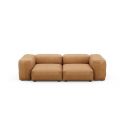 Canapé 2 places avec accoudoirs en cuir marron Vetsak, L.231 x H.60 x P.220,5 cm