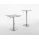 Table bistrot T2 outdoor, blanc, pied blanc, diamètre 70 cm, Horm Casamania