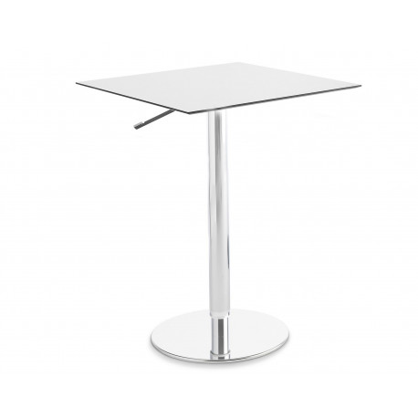 Table bistrot T2 outdoor, blanc, pied blanc, diamètre 70 cm, Horm Casamania