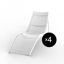 Lot de 4 chaises longues design Ibiza, Vondom blanc