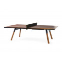 Table à manger ou Table de ping pong You & Me RS Barcelona, noyer et structure acier noir 274x152,5 cm