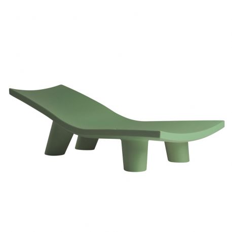Chaise longue Low Lita lounge, vert sauge, Slide Design