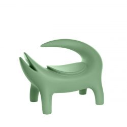 Fauteuil Lounge Kroko, vert sauge, Slide Design, L100 x P60 x H74 cm