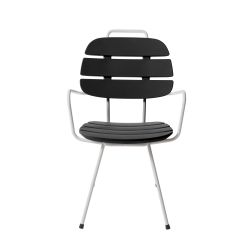 Chaise à lattes Ribs noir, Slide Design, L57 x P61 x H90 cm