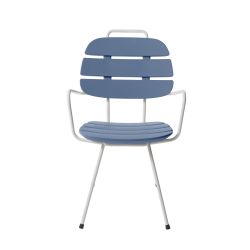 Chaise à lattes Ribs bleu poudré, Slide Design, L57 x P61 x H90 cm