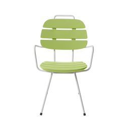 Chaise à lattes Ribs vert citron, Slide Design, L57 x P61 x H90 cm