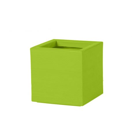 Pot de fleur carré Quadra, vert citron, Slide Design, L x 45, D x 45, H x46