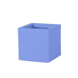 Pot de plante carré Quadra, bleu poudré, Slide Design, L x 55, D x 55, H x56