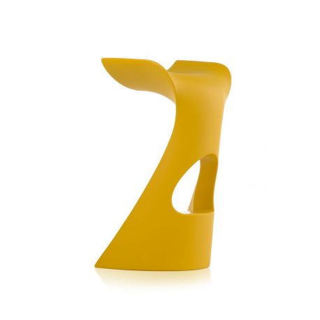 Tabouret de bar design Koncord, Slide Design jaune safran, hauteur d'assise 70 cm
