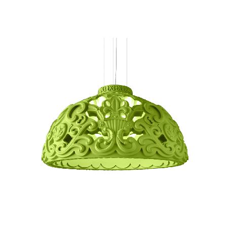 Lustre baroque Dame of Love vert citron, Slide design, D 100 x H 54 cm