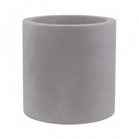 Grand pot Cylindrique gris argent, simple paroi, Vondom, Diamètre 80 x Hauteur 80 cm
