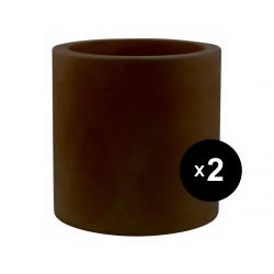 Set de 2 pots Cylindre diamètre 50 x hauteur 50 cm, simple paroi, Vondom bronze