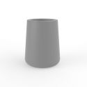 Pot de fleur cylindrique Ulm simple paroi, gris argent, Vondom, 49x49x60 cm