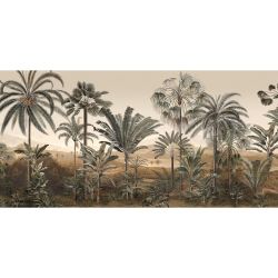 Tapis en vinyle Agamir aux motifs jungle vert et marron Pôdevache : 99 x 150 cm
