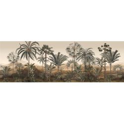 Tapis en vinyle Agamir aux motifs jungle vert et marron Pôdevache : 66 x 198 cm