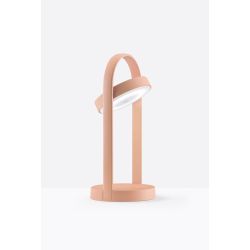 Lampe de table sans fil Giravolta, Pedrali rose taille S, H. 33 x D. 15 cm