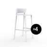 Set de 4 tabourets de bar Africa hauteur d\'assise 74,5 cm, Vondom blanc