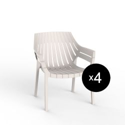 Lot de 4 fauteuils lounge Spritz, Vondom ecru