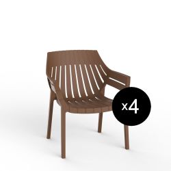 Lot de 4 fauteuils lounge Spritz, Vondom bronze