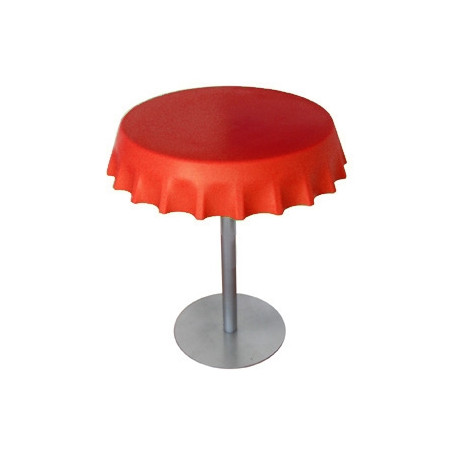 Fizzz, table medium ronde design diamètre 70 cm, Slide Design rouge