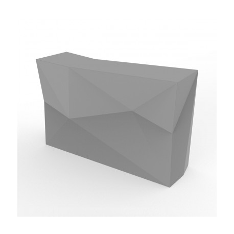 Banque d'accueil Origami, élément droit, Proselec acier Mat