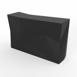 Banque d\'accueil Origami, élément droit, Proselec noir Laqué