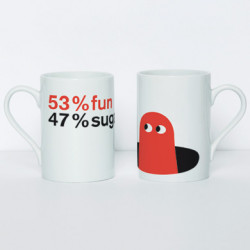 Mug original 53% fun, 47% sugar, par Domestic blanc, rouge, noir