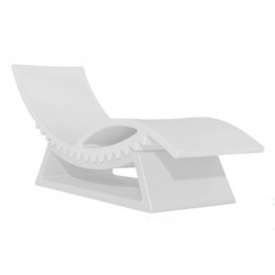Chaise longue et table basse Tic Tac, Slide Design blanc