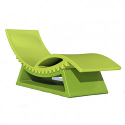 Chaise longue et table basse Tic Tac, Slide Design vert citron