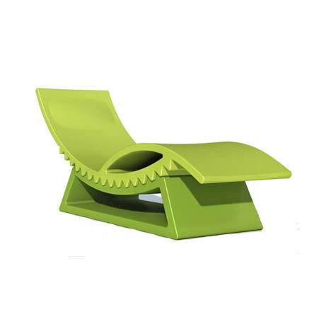 Chaise longue et table basse Tic Tac, Slide Design vert pomme