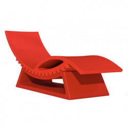 Chaise longue et table basse Tic Tac, Slide Design rouge