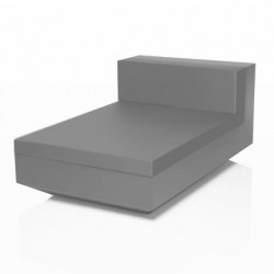 Module central chaise longue canapé Vela, Vondom, 100x160xH72cm gris argent
