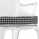 Pasha 660.3, lot de 2 coussins pour fauteuil Pasha 660, Pedrali pied de poule noir et blanc