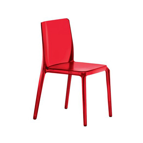 Blitz 640 chaise, Pedrali rouge transparent