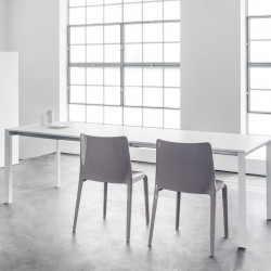 More, table à rallonges, Pedrali blanc 140x85cm