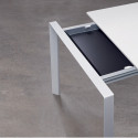 More, table à rallonges, Pedrali blanc 140x85cm