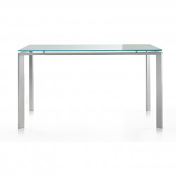 Logico, table rectangulaire, Pedrali, plateau en verre dépoli 140x80cm