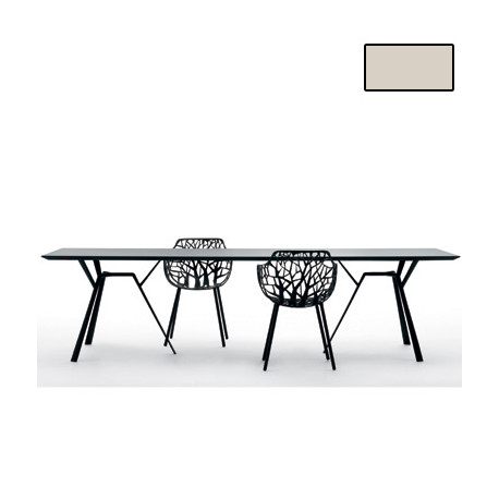 Table rectangulaire Radice Quadra, Fast or perlé Longueur 150 cm