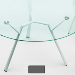 Table ronde Radice Quadra, Fast gris métal diamètre 130 cm