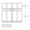 Bar Vela 200cm, Vondom blanc Lumineux LED Outdoor