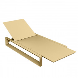 Chaise longue Frame beige mat, avec coussin tissu Silvertex, Vondom